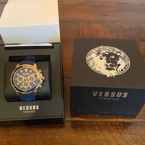 Versus Versace mens watch blue and gold brand new.